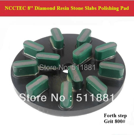 [제 4 단계] 돌 석판 용 8 200mm ncctec 좋은 다이아몬드 연마 패드 | 수지 화강암 현무암 슬래브 연마 도구 | 12 세그먼트